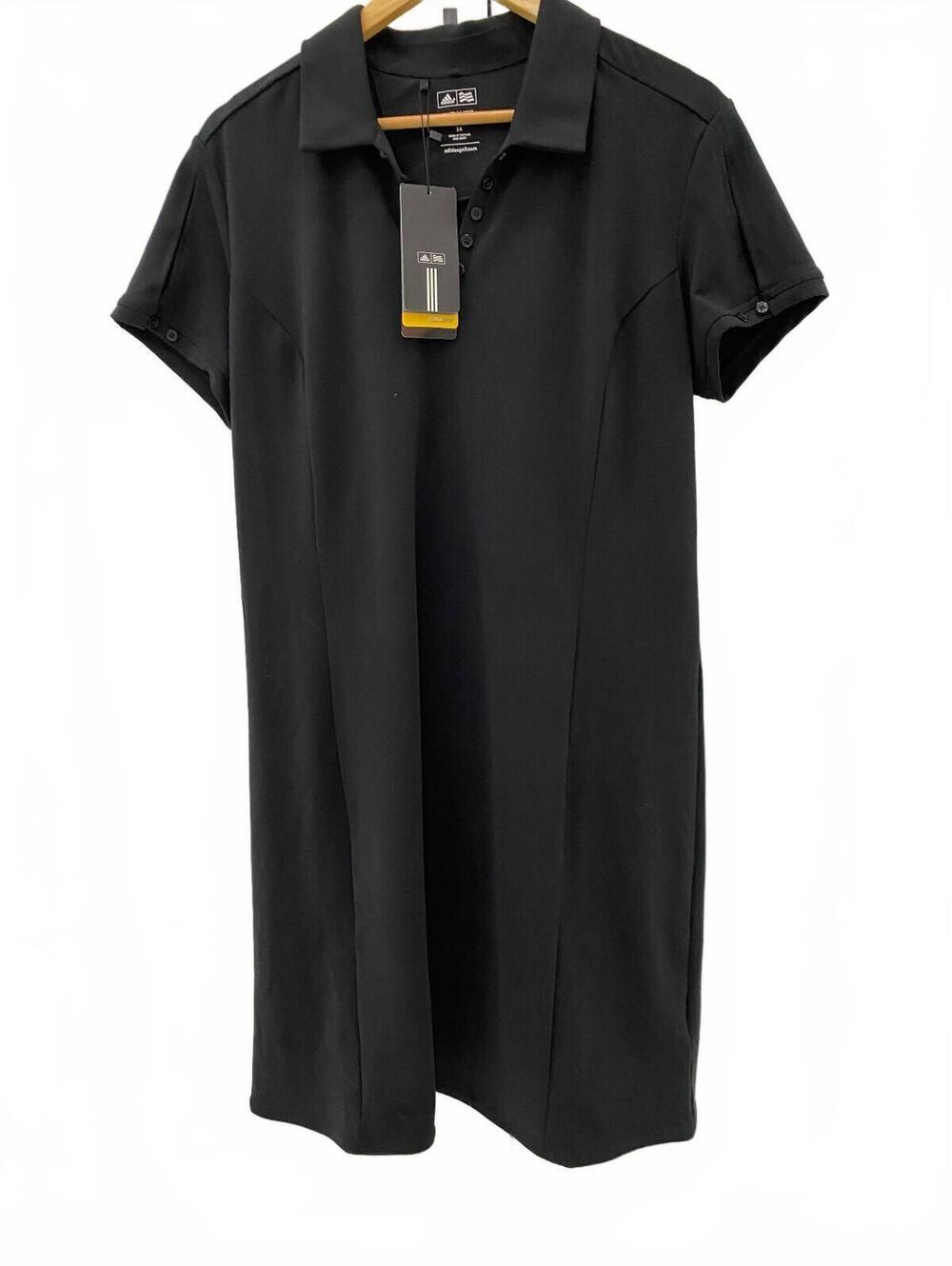 NWT Adidas Climalite Golf Women's Black Polo Dress Size 14